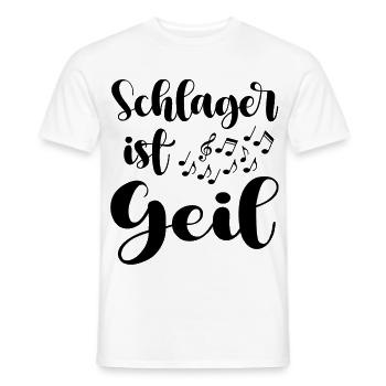 Schlager ist Geil Deutsche Musik Music Sprüche - Männer T-Shirt - Weiß - Vorne - AI Model Male 178 dark (178cm)