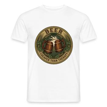 Vintage-Brauereibier günstiger als Therapy Top - Männer T-Shirt - Weiß - Vorne - AI Model Male 178 dark (178cm)