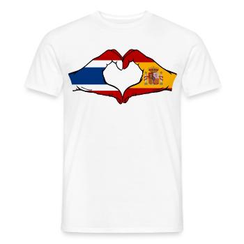 Thailand Spanien Flagge Hände Herzform - Männer T-Shirt - Weiß - Vorne - AI Model Male 178 dark (178cm)