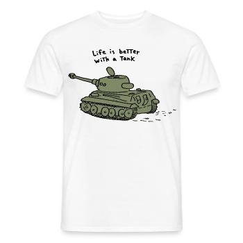Life is better with a tank - Männer T-Shirt - Weiß - Vorne - AI Model Male 178 dark (178cm)