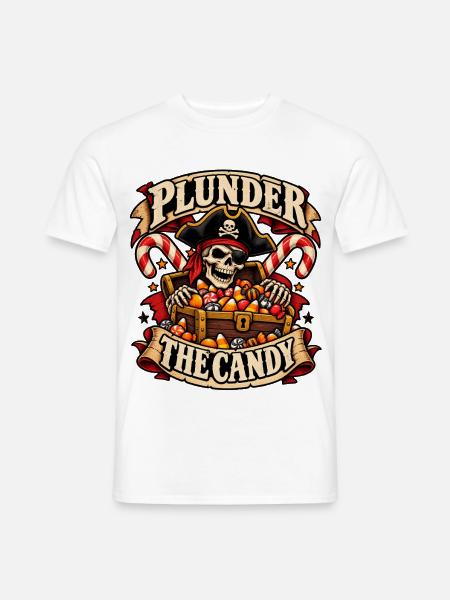 Plünderpirat Candy Schatz - Männer T-Shirt - Weiß