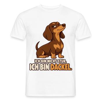 Ich bin nicht stur. Ich bin Dackel. - Männer T-Shirt - Weiß - Vorne - AI Model Male 178 dark (178cm)