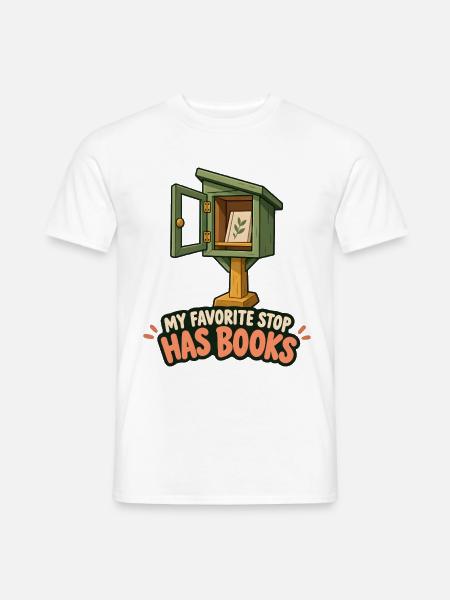 Mein Lieblingshalt hat Bücher - Männer T-Shirt - Weiß