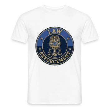 Vintage Law Enforcement Star Patrol Abzeichen-Deckel - Männer T-Shirt - Weiß - Vorne - AI Model Male 178 dark (178cm)