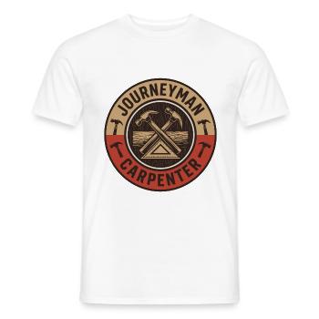 Vintage Journeyman Carpenter Rahmenrahmen-Quadrat-Patch - Männer T-Shirt - Weiß - Vorne - AI Model Male 178 dark (178cm)