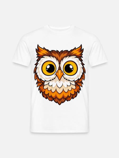 Lustige Eulenblick in Orange - Männer T-Shirt - Weiß