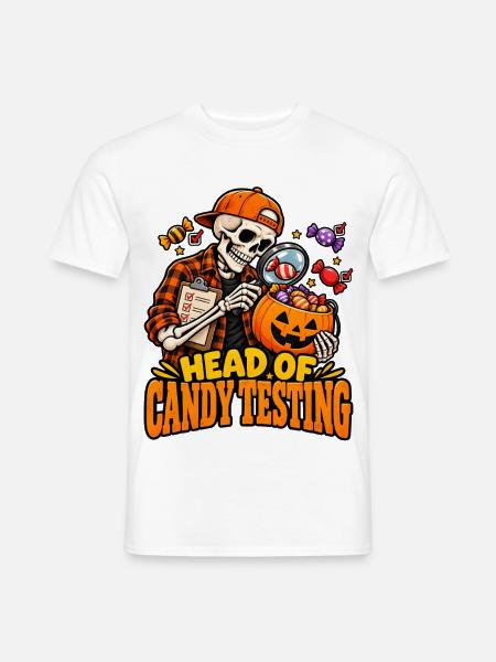 Head of Candy Testing Halloween - Männer T-Shirt - Weiß