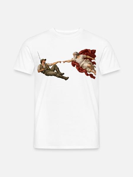 Die Erschaffung des Anglers - Männer T-Shirt - Weiß