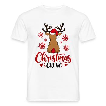 Christmas Crew Rentier – Weihnachten  - Männer T-Shirt - Weiß - Vorne - AI Model Male 178 dark (178cm)