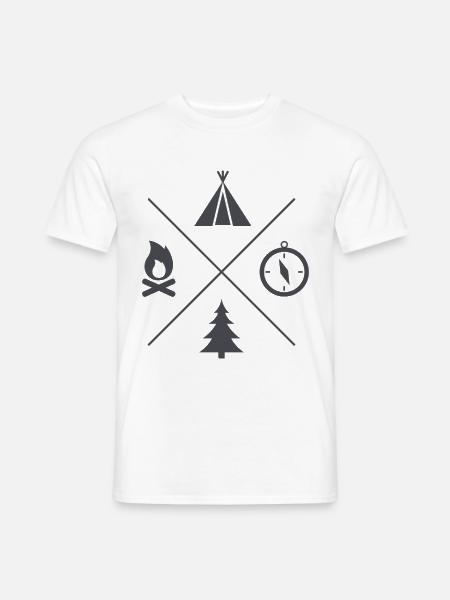 Camping Symbole Abenteuer - Männer T-Shirt - Weiß