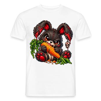 Gothic Hase mit Karotte – Dark Kawaii Bunny - Männer T-Shirt - Weiß - Vorne - AI Model Male 178 dark (178cm)