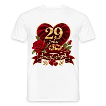 29.Hochzeitstag , 29 Jahre  , Samthochzeit - Männer T-Shirt - Weiß - Vorne - AI Model Male 178 dark (178cm)