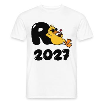 R-Ente 2027 Lustiges Design Rentner Ruhestand - Männer T-Shirt - Weiß - Vorne - AI Model Male 178 dark (178cm)