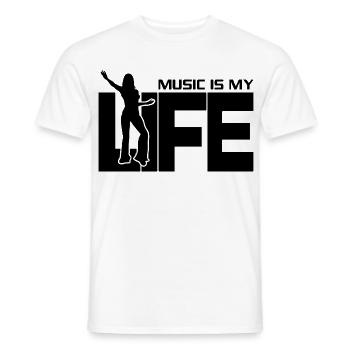 Music is my Life Frau Dance I Love Music Woman - Männer T-Shirt - Weiß - Vorne - AI Model Male 178 dark (178cm)