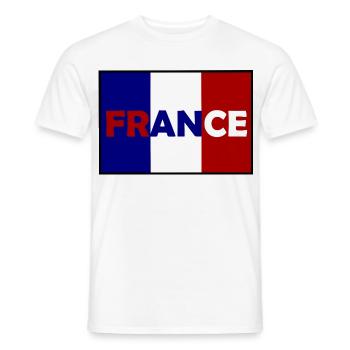 Französische Flagge Typo-Design - Männer T-Shirt - Weiß - Vorne - AI Model Male 178 dark (178cm)