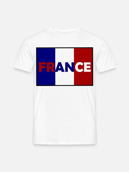Französische Flagge Typo-Design - Männer T-Shirt - Weiß