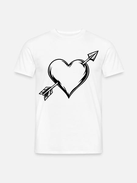 Herz mit Pfeil - Männer T-Shirt - Weiß