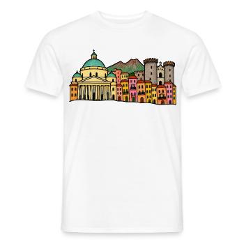 Handgezeichnete Skyline von Neapel - Männer T-Shirt - Weiß - Vorne - AI Model Male 178 dark (178cm)