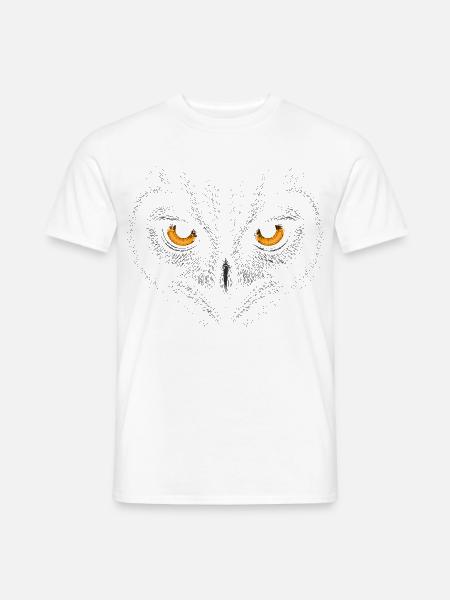 Dark Owl Face - Männer T-Shirt - Weiß