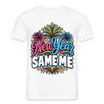 Neues Jahr, derselbe Ich – Feuerwerk - Männer T-Shirt - Weiß - Vorne - AI Model Male 178 dark (178cm)