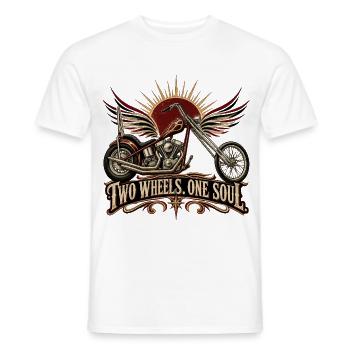 RobVibe Chopper Two Wheels One Soul - Männer T-Shirt - Weiß - Vorne - AI Model Male 178 dark (178cm)