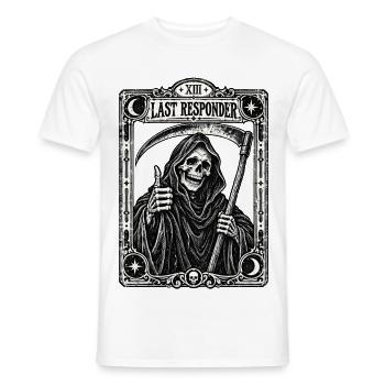 Grim Reaper Last Responder Tarot Card Okult Skelet - Männer T-Shirt - Weiß - Vorne - AI Model Male 178 dark (178cm)