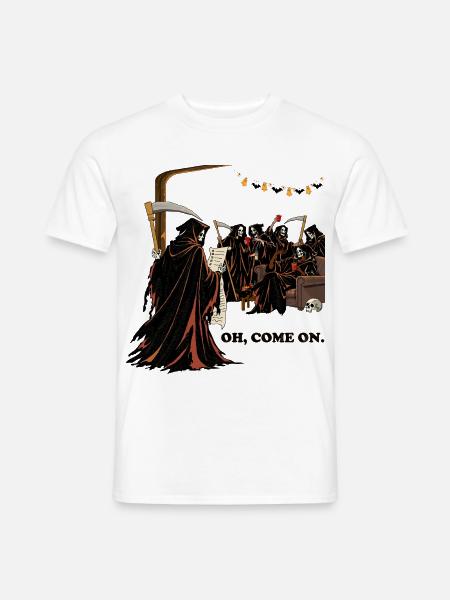 Sensenmann auf einer Halloween-Party - Männer T-Shirt - Weiß