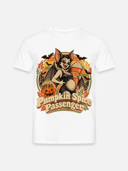 Halloween Schwangere Vampirfledermaus Pumpkin - Männer T-Shirt - Weiß