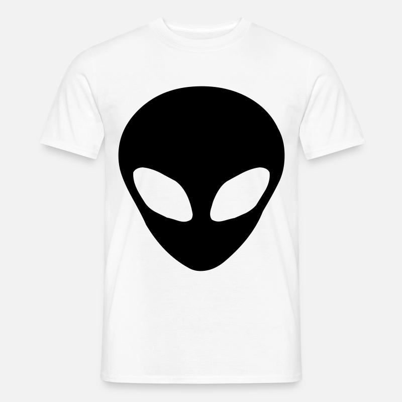 Alien Kopf - Männer T-Shirt - Weiß