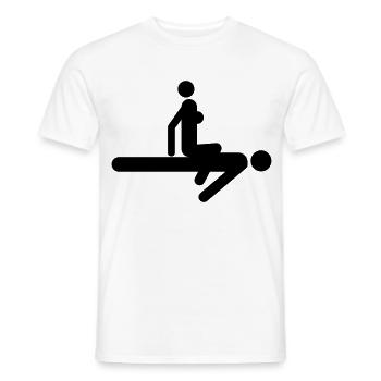 Sexstellung / Frau reitet Mann - Männer T-Shirt - Weiß - Vorne - AI Model Male 178 dark (178cm)