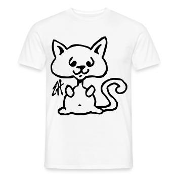 Chat - T-shirt homme - blanc - Devant - AI Model Male 178 dark (178cm)