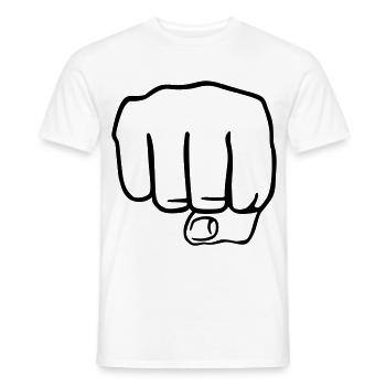 Faust | Fist | Hand - T-shirt homme - blanc - Devant - AI Model Male 178 dark (178cm)