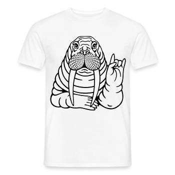 Rocker Walross - Männer T-Shirt - Weiß - Vorne - AI Model Male 178 dark (178cm)