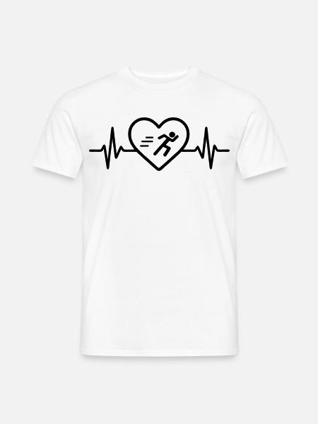 Laufen Joggen Herz Sport - Männer T-Shirt - Weiß