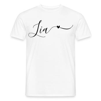 Lia Prénom Décoratif - T-shirt homme - blanc - Devant - AI Model Male 178 dark (178cm)