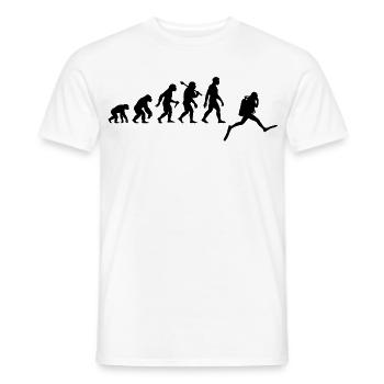 Taucher Evolution Für Schnorchler Die Tauchen - Männer T-Shirt - Weiß - Vorne - AI Model Male 178 dark (178cm)