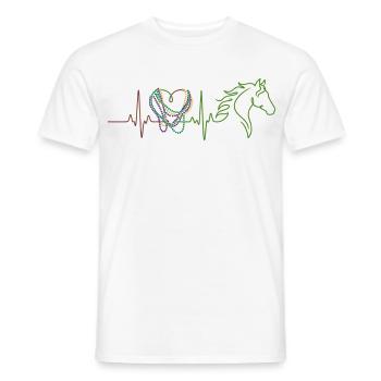Reiterin Pferd Karneval Fasching EKG Herz Geschenk - Männer T-Shirt - Weiß - Vorne - AI Model Male 178 dark (178cm)