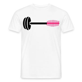 Icône de peigne rose néon - T-shirt homme - blanc - Devant - AI Model Male 178 dark (178cm)