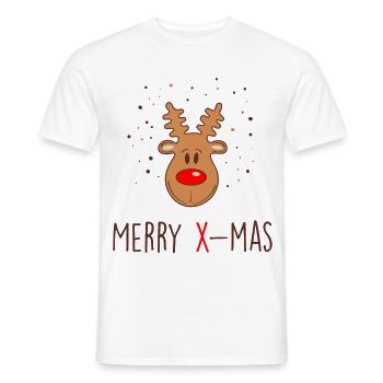 Rentier Merry X-mas - Christmas Humor - Männer T-Shirt - Weiß - Vorne - AI Model Male 178 dark (178cm)
