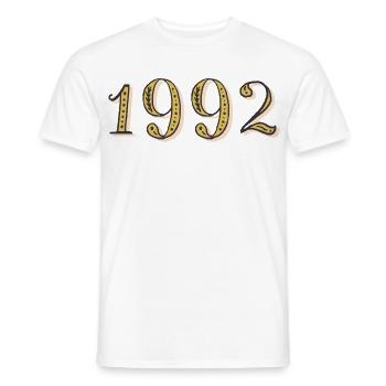 1992 Vintage 1992 Geburtstagsgeschenk - Männer T-Shirt - Weiß - Vorne - AI Model Male 178 dark (178cm)