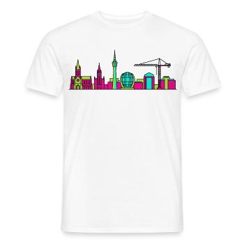 Ligne d’horizon de la ville de Glasgow Clyde Arc Modern - T-shirt homme - blanc - Devant - AI Model Male 178 dark (178cm)