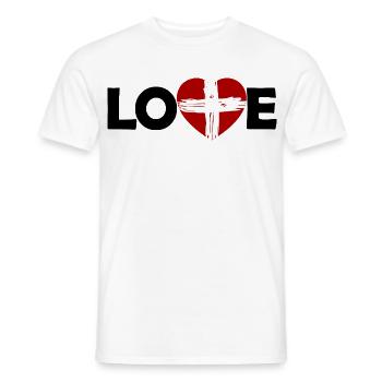 England Herz Pinselstrich Kreuz - Männer T-Shirt - Weiß - Vorne - AI Model Male 178 dark (178cm)