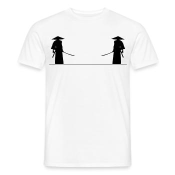 Samurai Kampf - Männer T-Shirt - Weiß - Vorne - AI Model Male 178 dark (178cm)