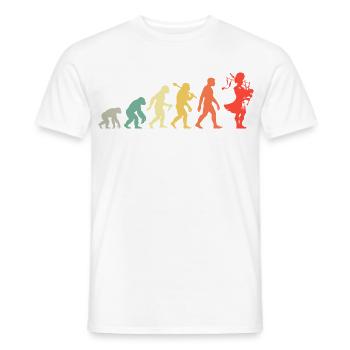 Retro Dudelsack Evolution Für Dudelsackspieler - Männer T-Shirt - Weiß - Vorne - AI Model Male 178 dark (178cm)