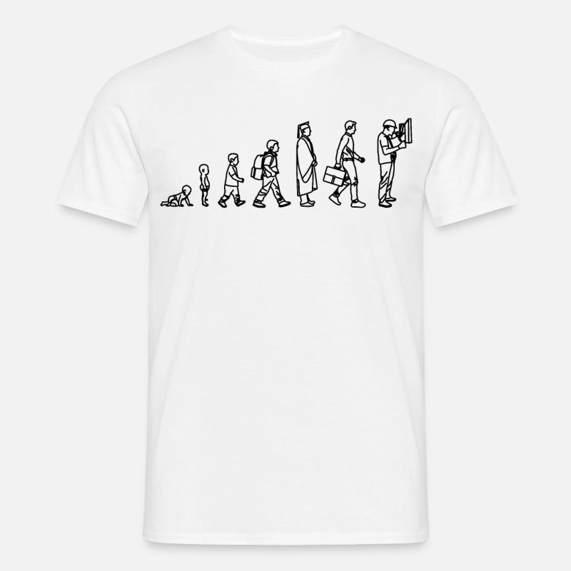 Elektriker Evolution - Männer T-Shirt - Weiß