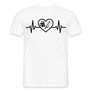 Bière de pêche au cœur - T-shirt homme - blanc - Devant - AI Model Male 178 dark (178cm)