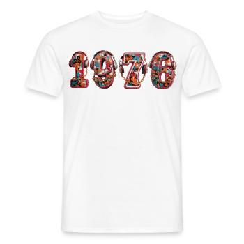 Millésime 1976 - T-shirt homme - blanc - Devant - AI Model Male 178 dark (178cm)