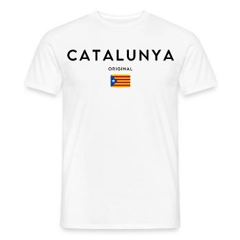 Catalan pride, minimalist elegant design - Men's T-Shirt - white - Front - AI Model Male 178 dark (178cm)