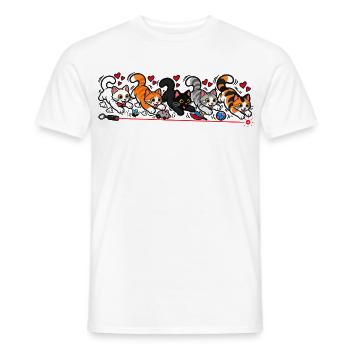 Katzenrennen – Fang den roten Punkt! - Männer T-Shirt - Weiß - Vorne - AI Model Male 178 dark (178cm)