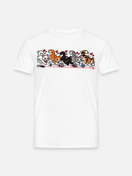 Katzenrennen – Fang den roten Punkt! - Männer T-Shirt - Weiß
